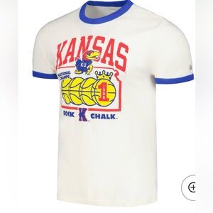 Men's Homefield Cream Kansas Jayhawks Mountains Ringer Size 3XL New without tags